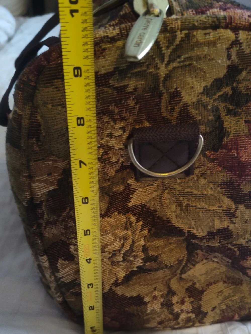 Pierre Cardin Brown Floral Tapestry Duffel Bag